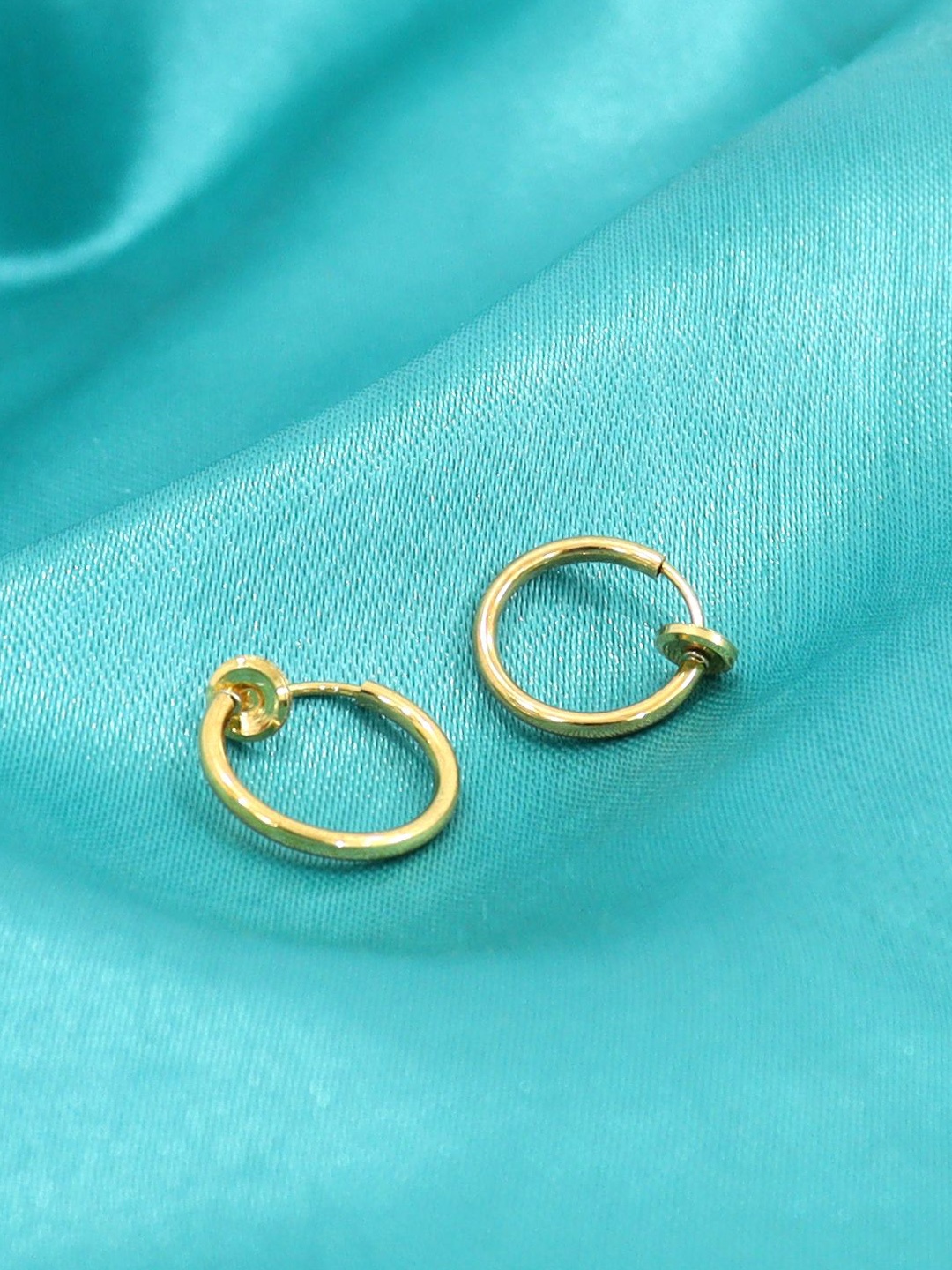 

KRENOZ Gold-Plated Stainless Steel Circular Hoop Earrings