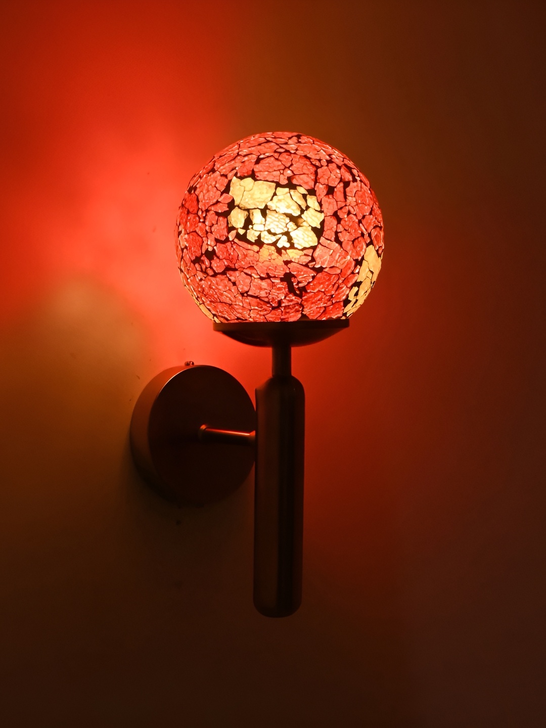 

Afast Red & White Glass Traditional Spherical Shaped Wall Lamp