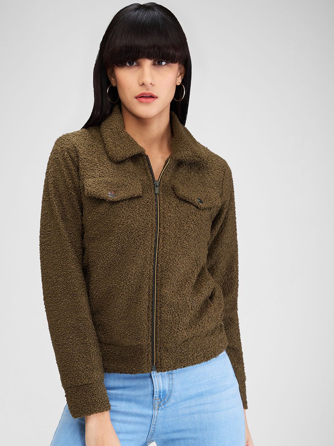 

SPYKAR Women Tailored Jacket, Green