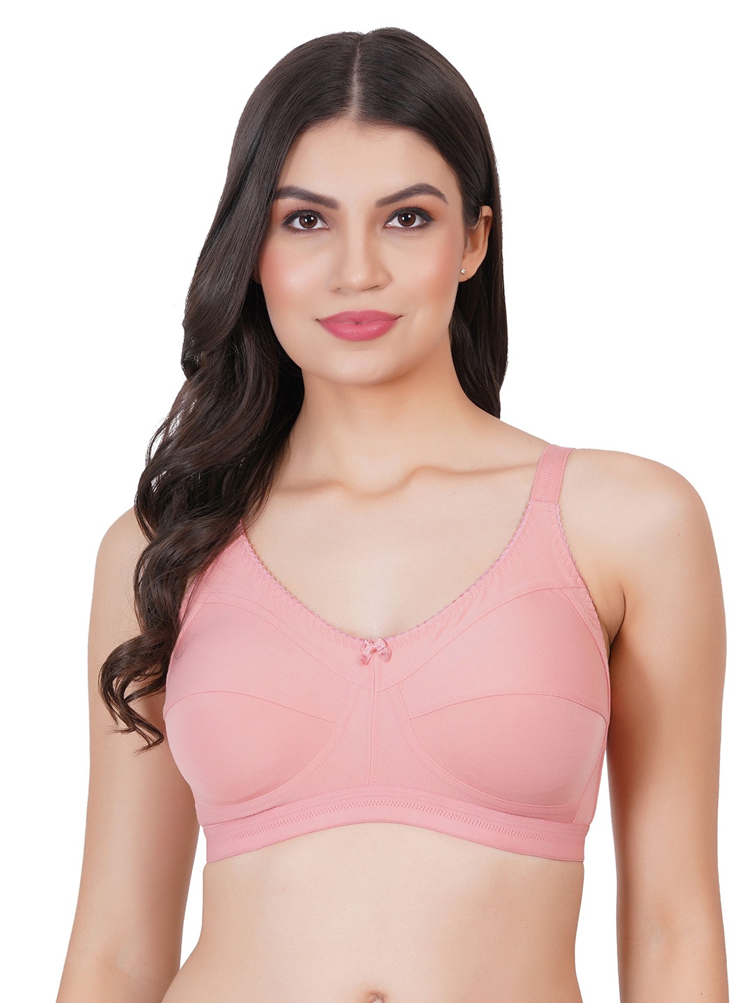 

Skin Beauty Solid Non Padded Non-Wired Full Coverage T-shirt Bra, Pink