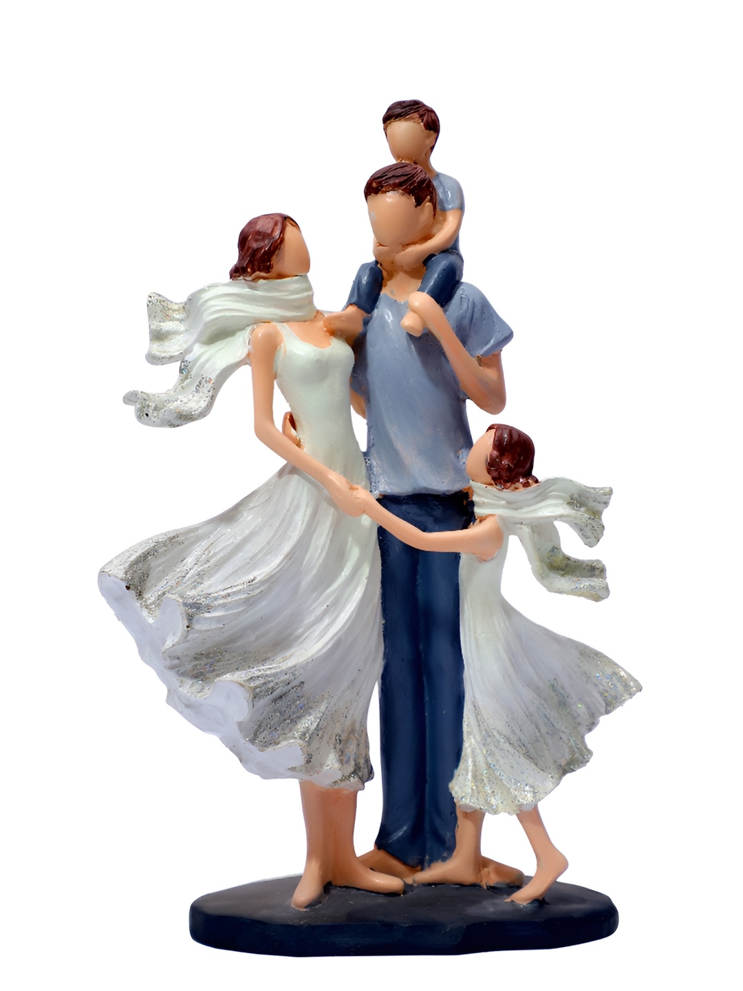 

FASHIYANOO White & Blue Family Figurine Showpiece