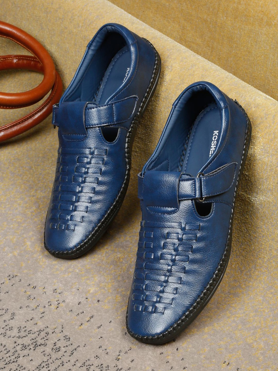 

Kosher Men Shoe-Style Sandals, Navy blue