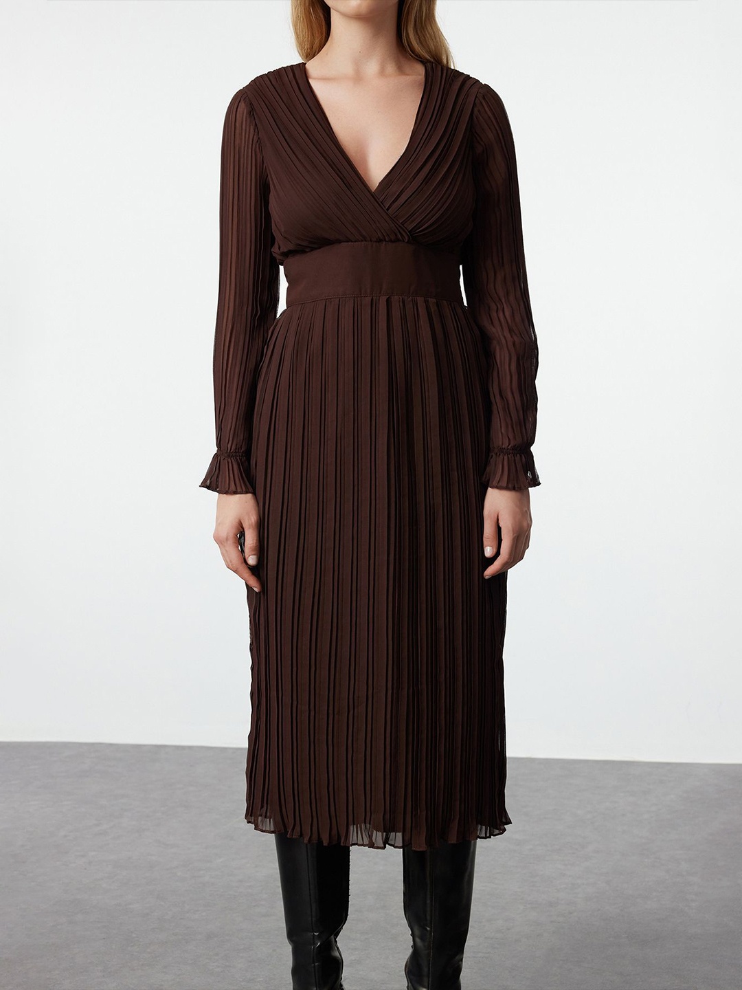 

Trendyol Wrap Midi Dress, Brown
