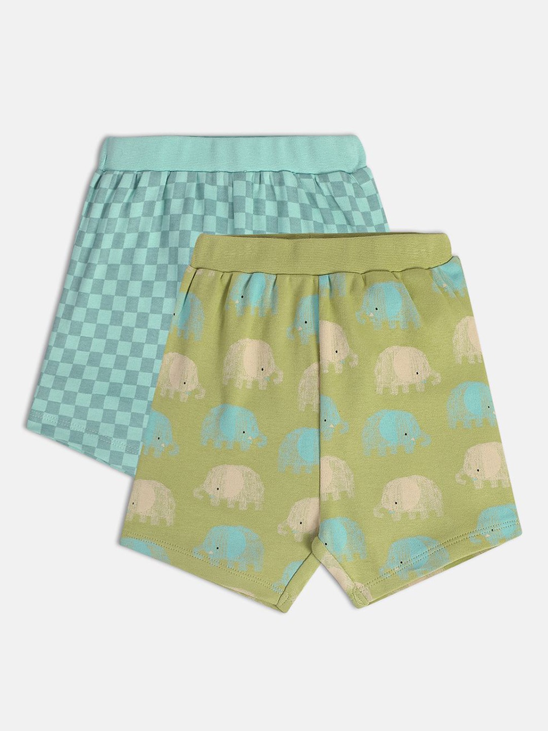 

MINI KLUB Boys Printed Mid-Rise Shorts, Green