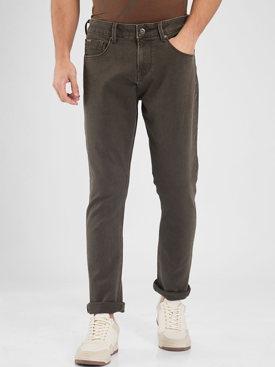 

SPYKAR Men Skinny Fit Low-Rise Light Fade Stretchable Jeans, Green