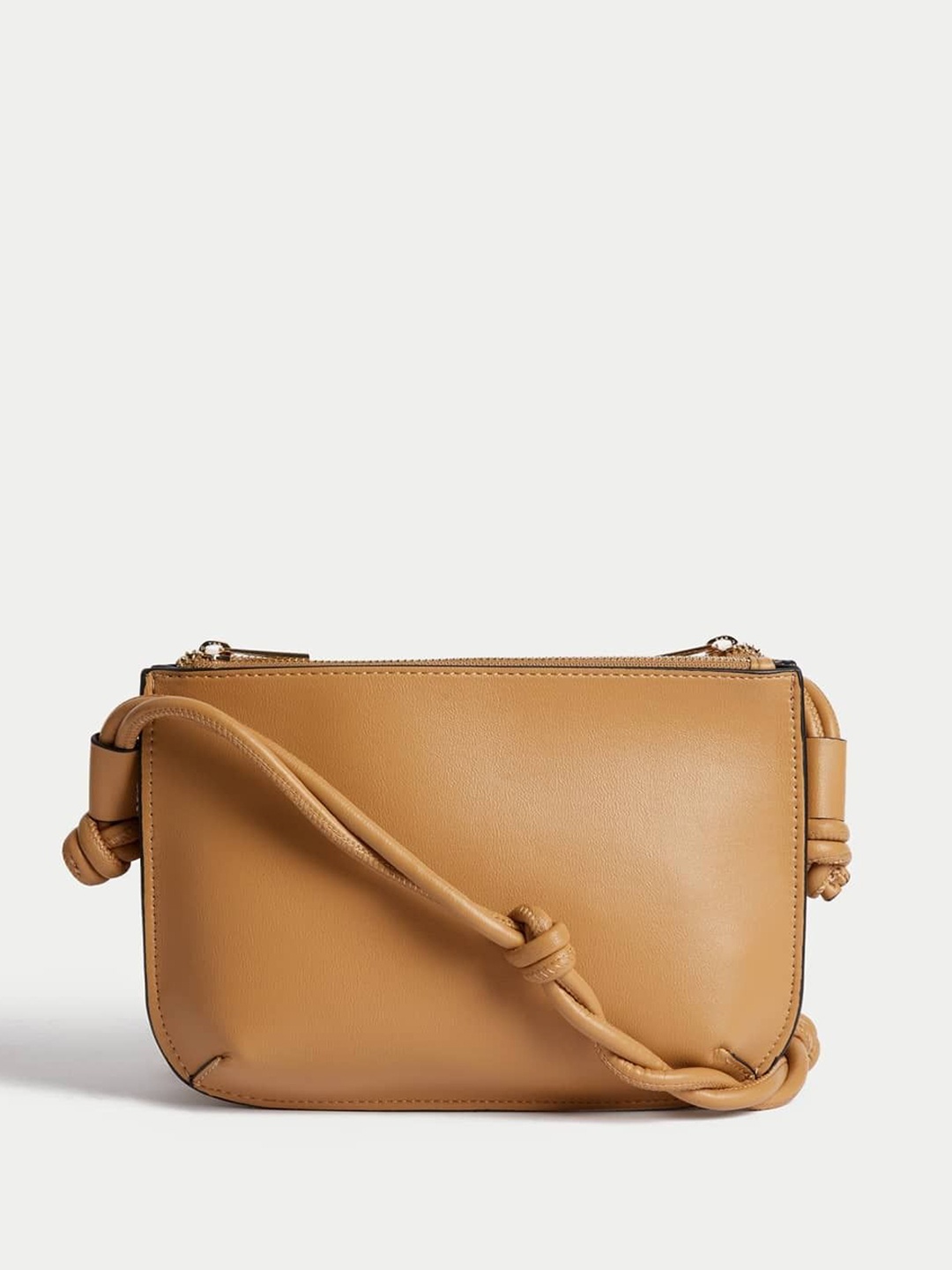 

Marks & Spencer PU Structured Sling Bag with Tasselled, Brown