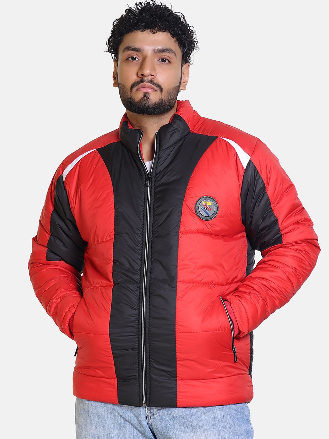 

BAESD Men Colourblocked Outdoor Puffer Jacket, Red