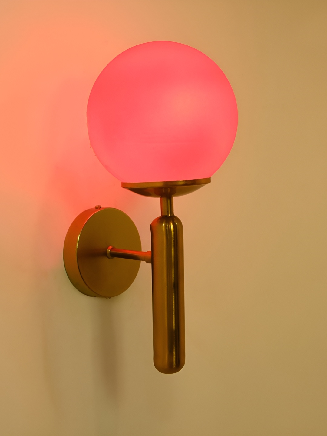 

Afast Pink Glass Traditional Spherical Shaped Wall Lamp