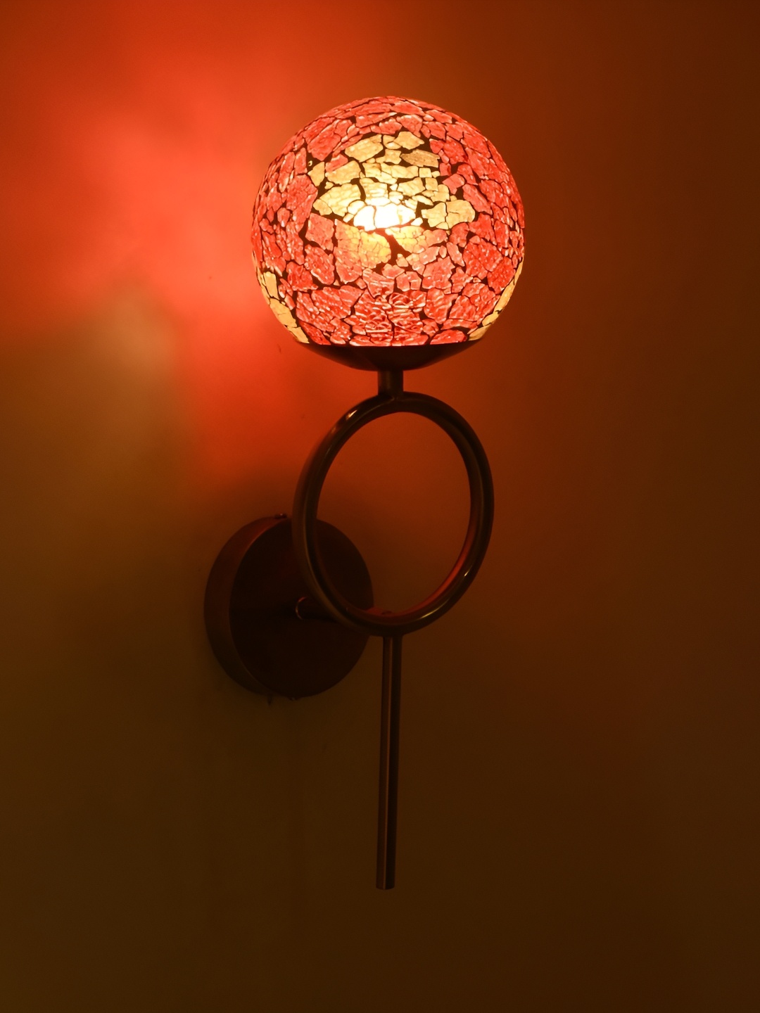 

Afast Red & White Glass Traditional Spherical Shaped Wall Lamp