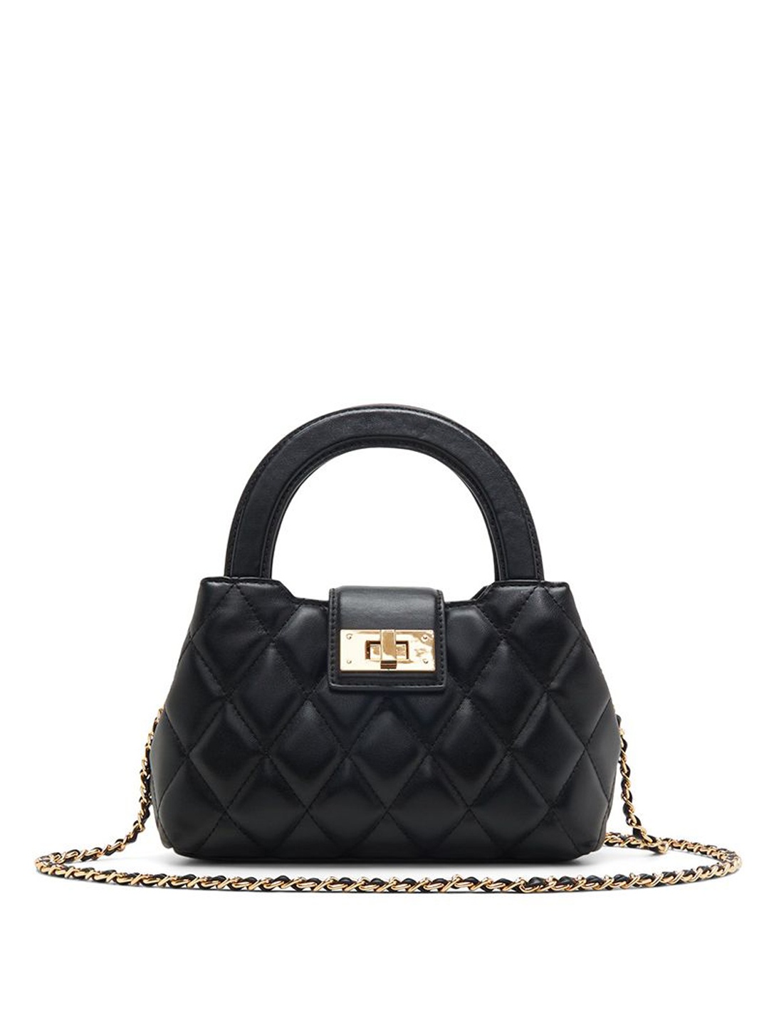 

ALDO Colourblocked Structured Handheld Bag, Black