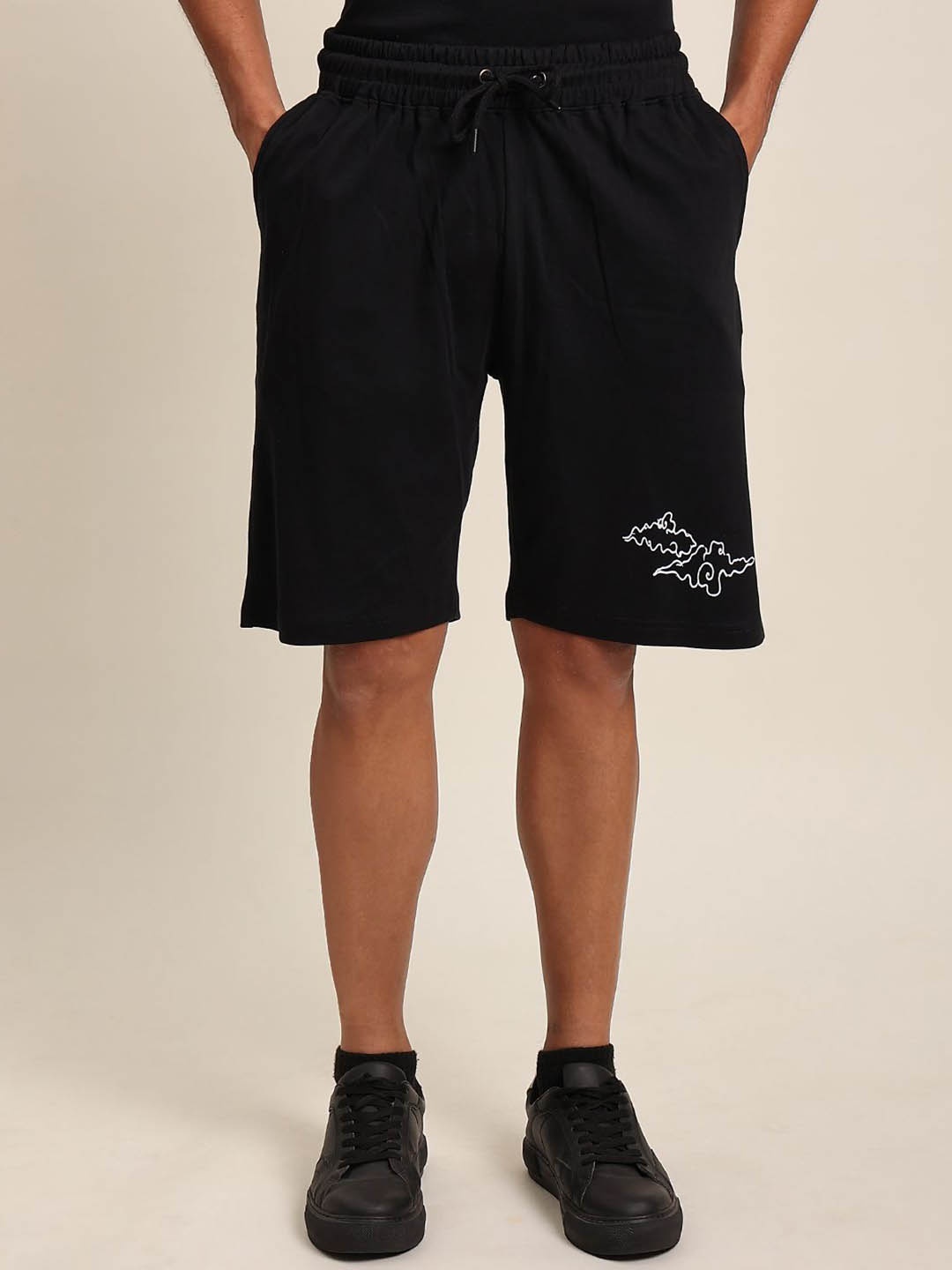 

Bene Kleed Men Printed Loose Fit Cargo Shorts, Black