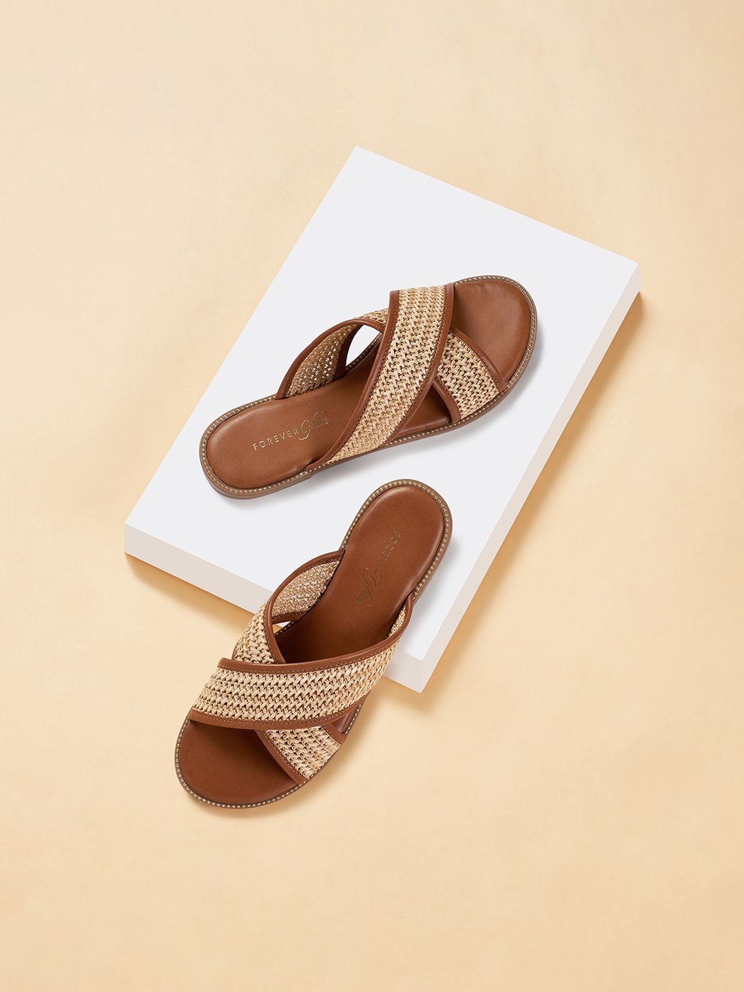 

Forever Glam by Pantaloons Women Open Toe Flats with Buckles, Beige