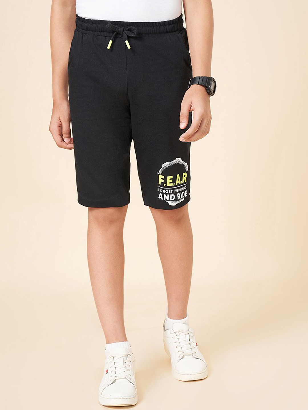 

Coolsters by Pantaloons Boys Typography Printed Shorts, Black