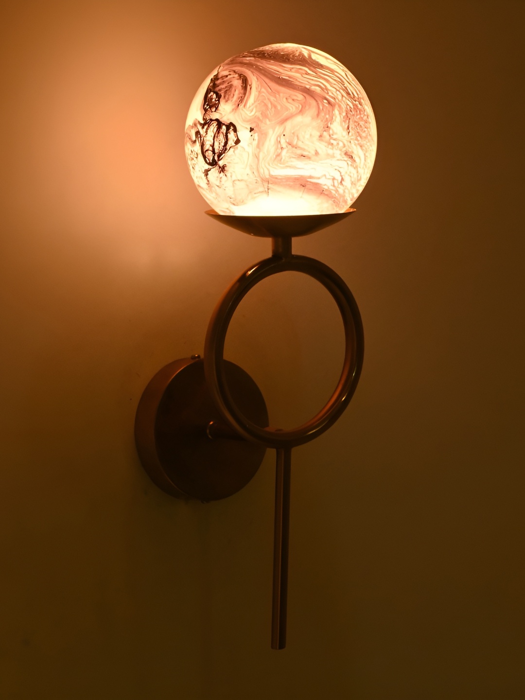 

Afast Black & White Abstract Printed Glass Contemporary Spherical Shaped Wall Lamp