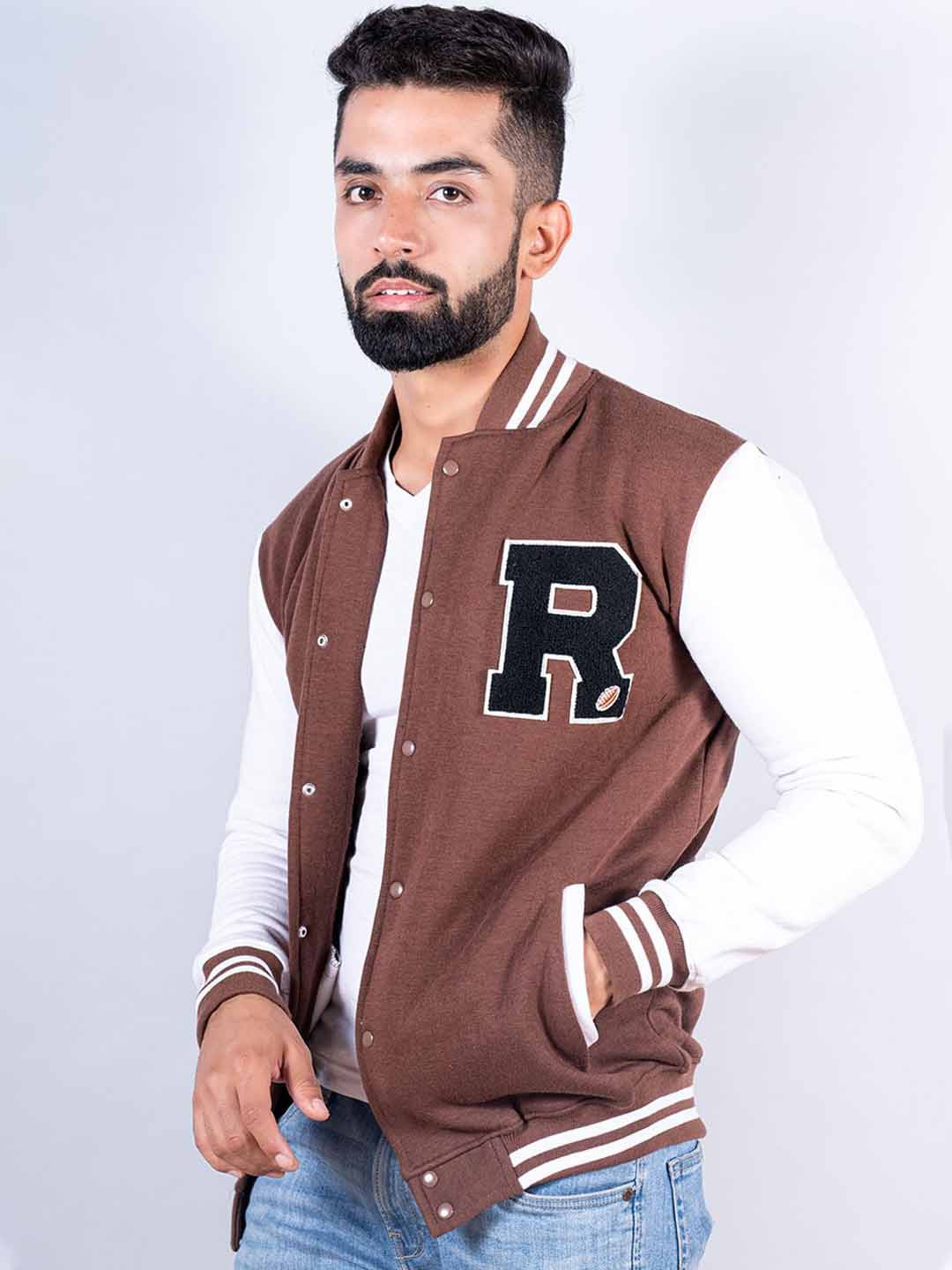 

Tistabene Men Varsity Jacket, Brown