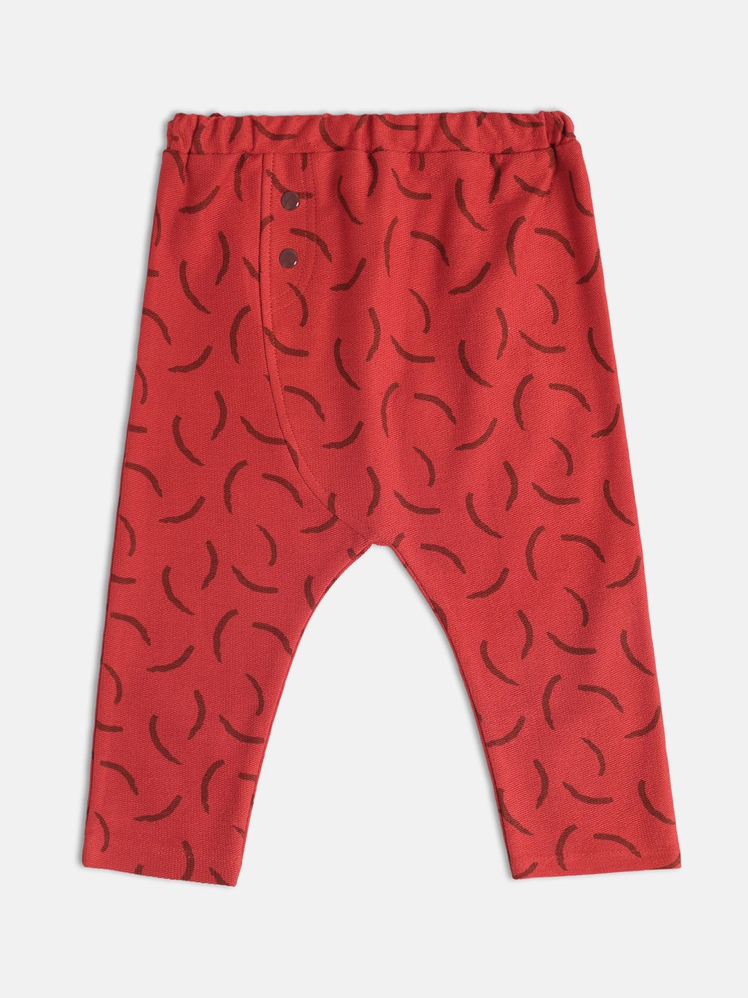 

MINI KLUB Boys Geometric Printed Regular Trousers, Rust