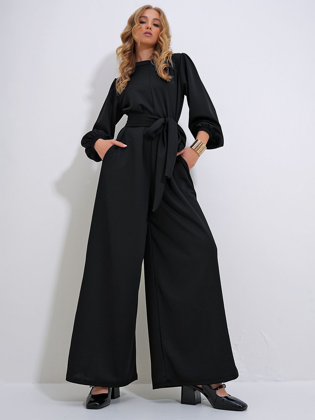 

Trend Alacati stili Women Long Sleeves Jumpsuit, Black