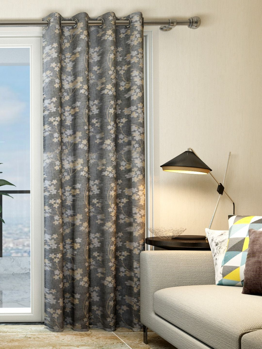 

Aura Beige & White Floral Door Curtain