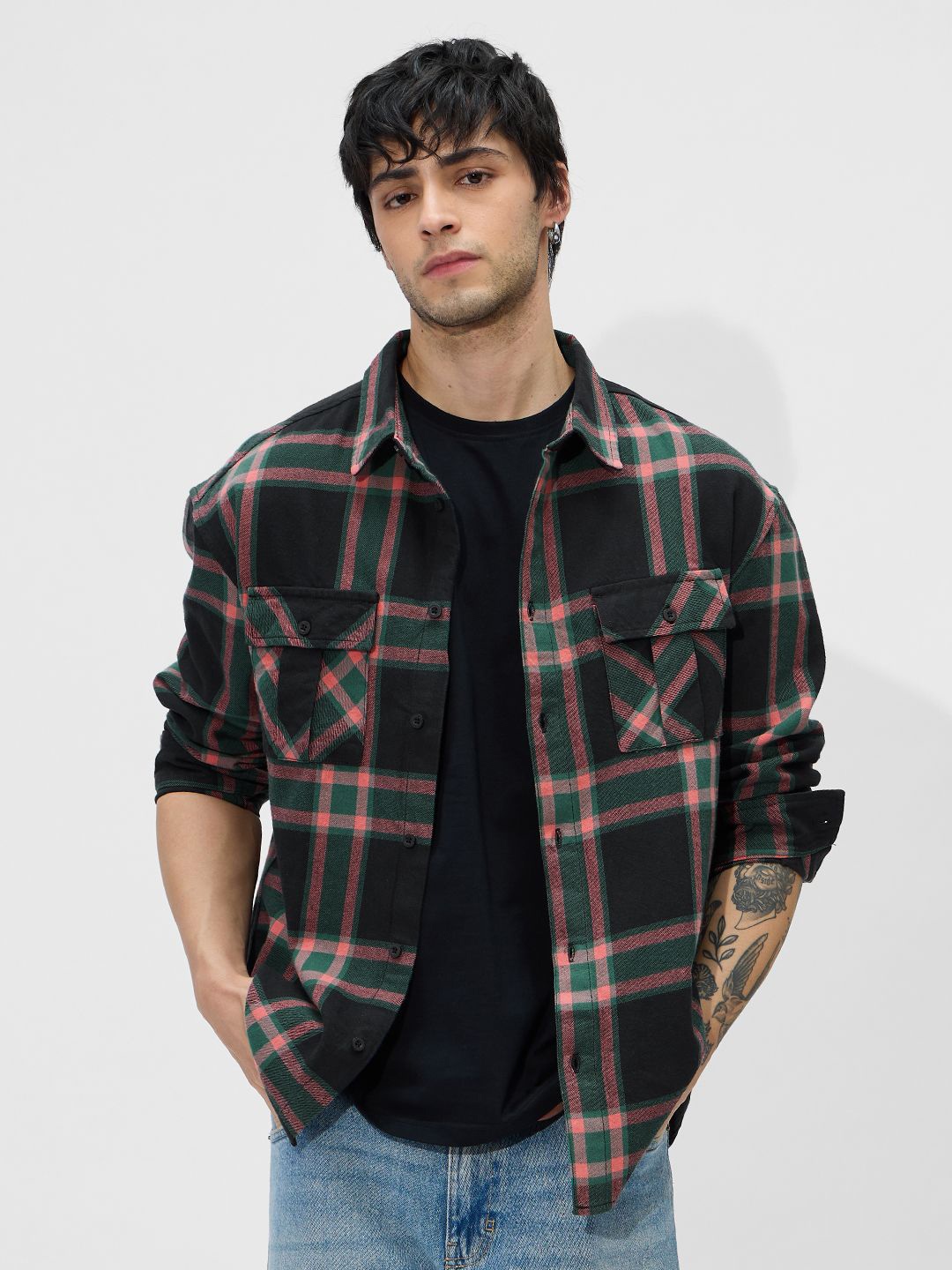 

The Souled Store Men Buffalo Checks Opaque Checked Casual Shirt, Multi