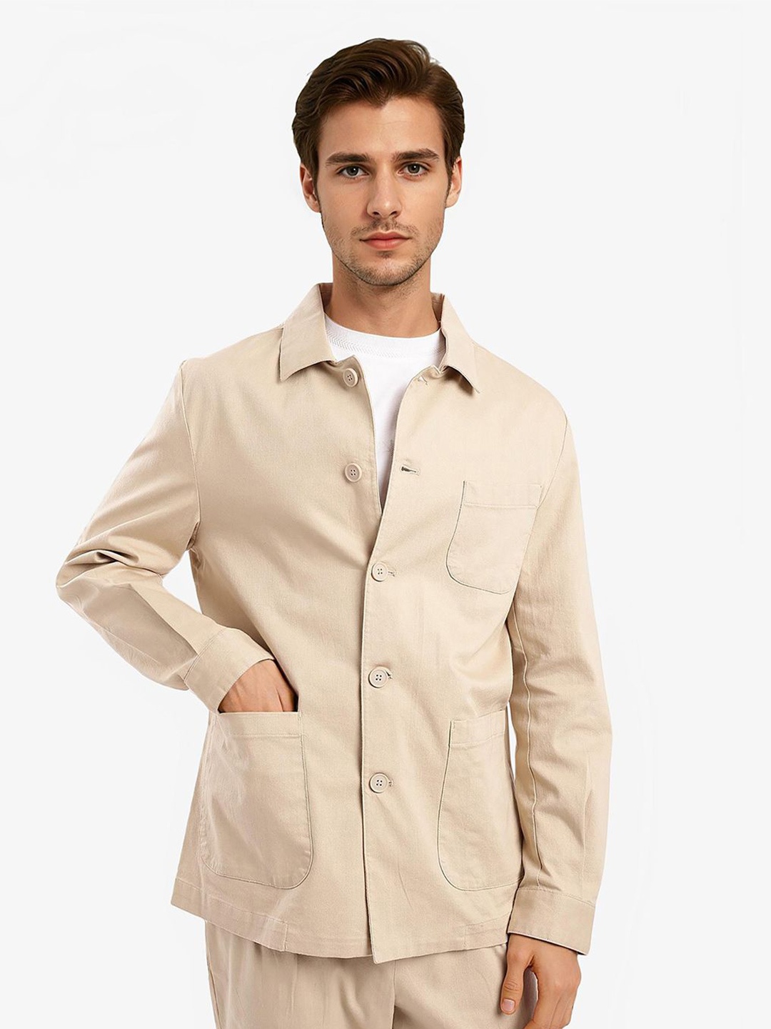 

RARE RABBIT Men Tailored Jacket with Embroidered, Beige