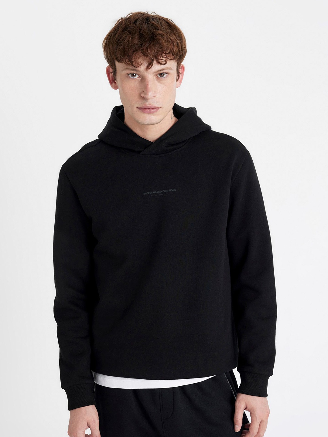 

DeFacto Hooded Sweatshirt, Black