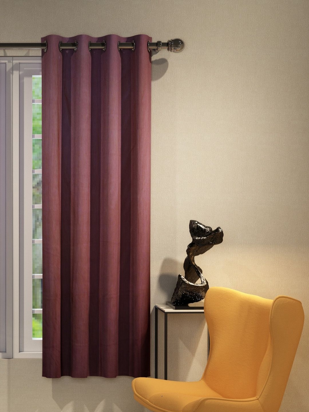 

Aura Maroon Window Curtain