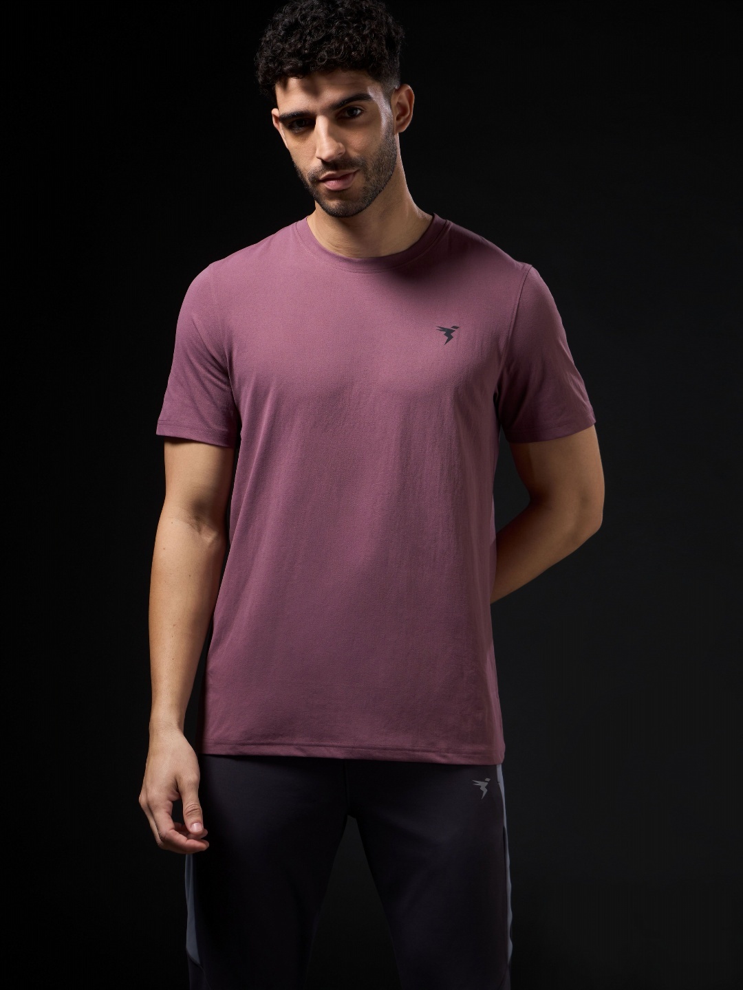 

Technosport Men UPF50 Solid Round Neck Slim Fit T-shirt, Mauve