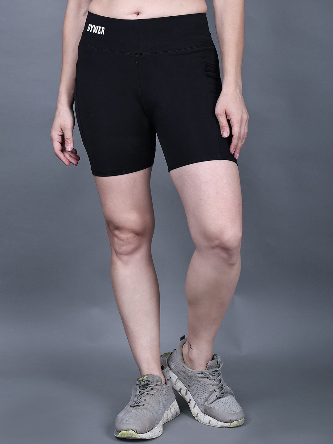 

DYWER Women Slim Fit Training or Gym Sports Shorts, Black