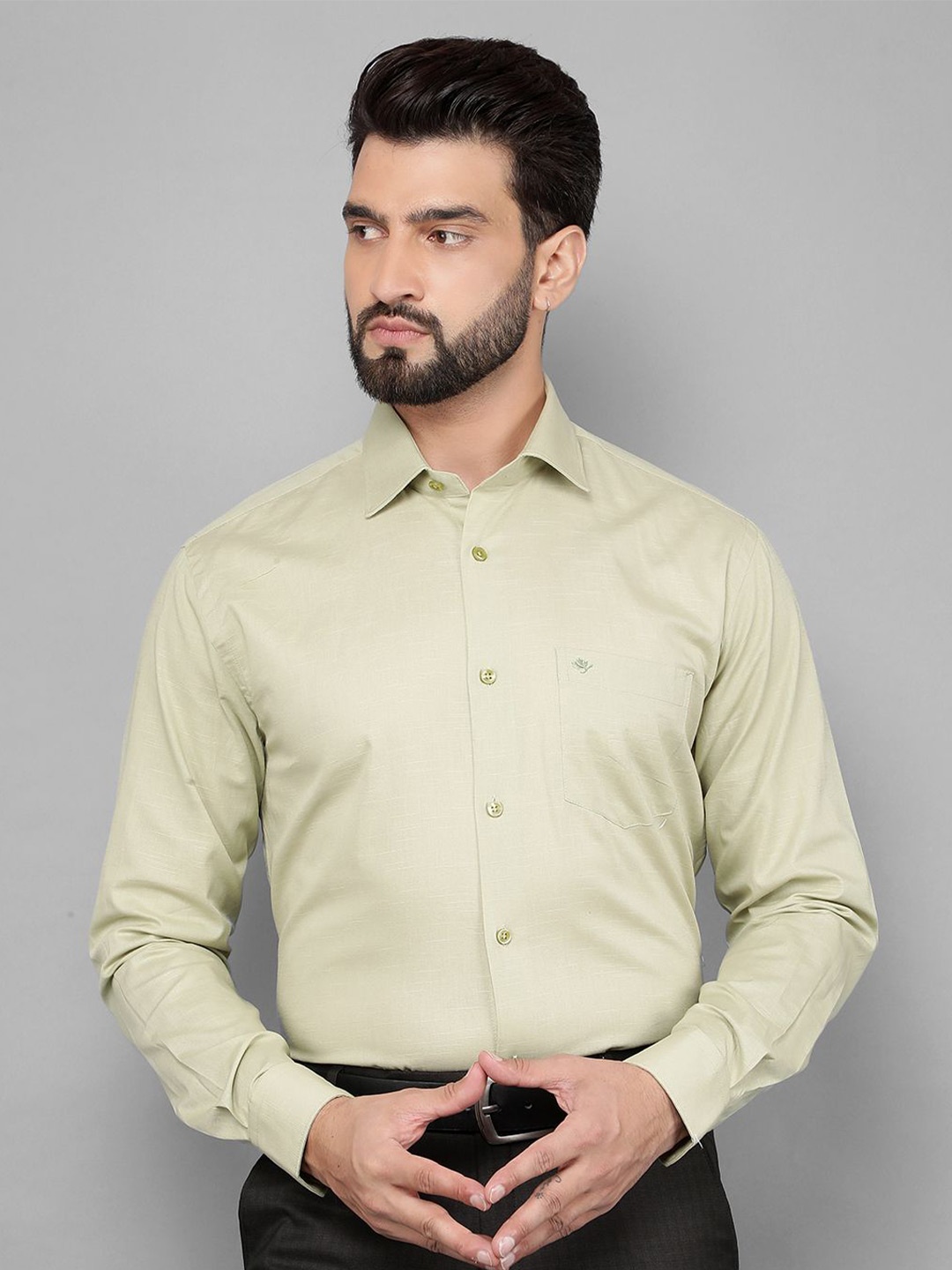 

COBB Men Opaque Formal Shirt, Green