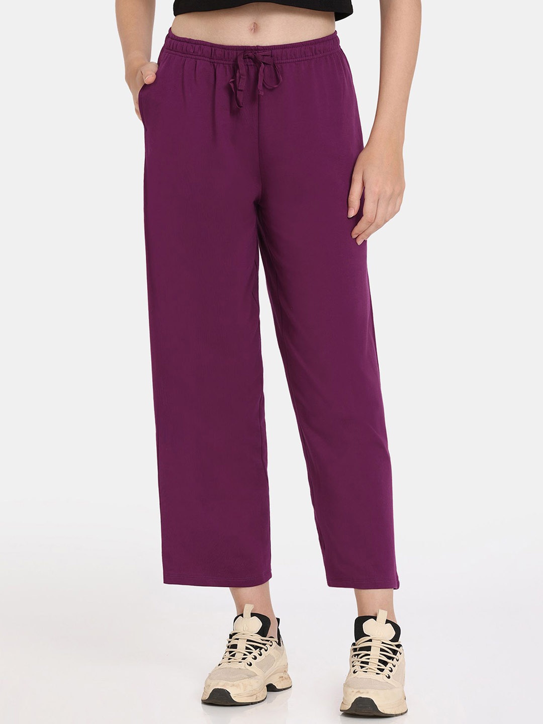 

Rosaline by Zivame Women Mid-Rise Track Pants, Purple