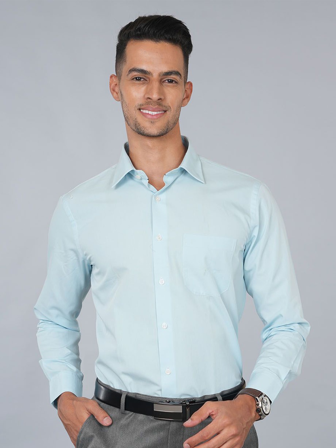 

Ostermann Men Opaque Formal Shirt, Blue