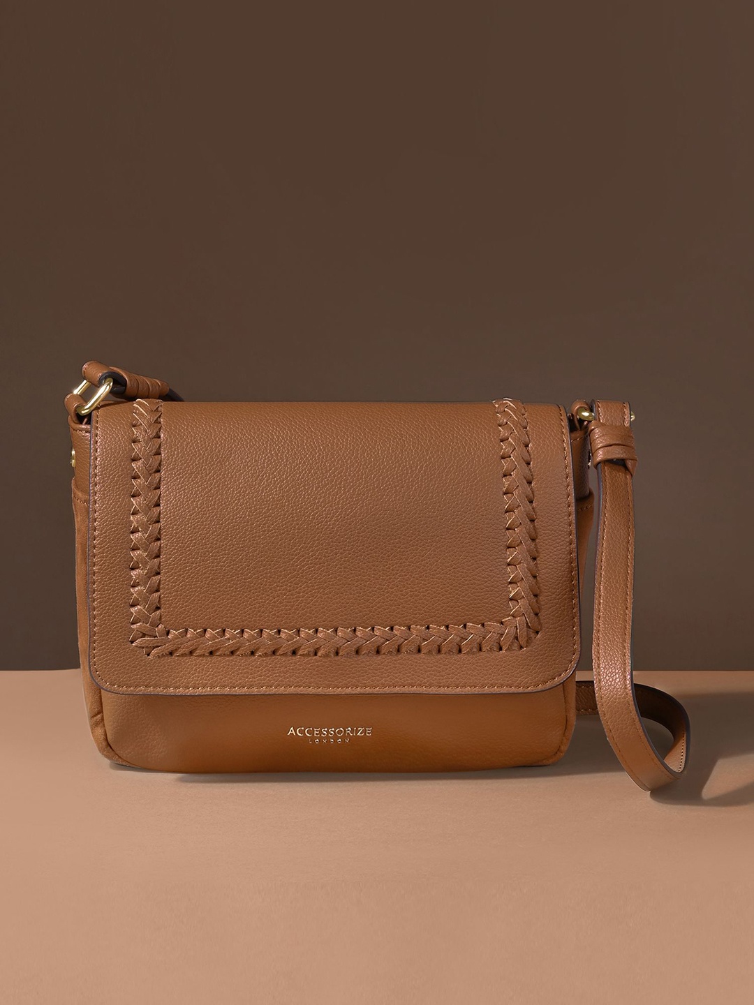 

Accessorize PU Sling Bag, Tan
