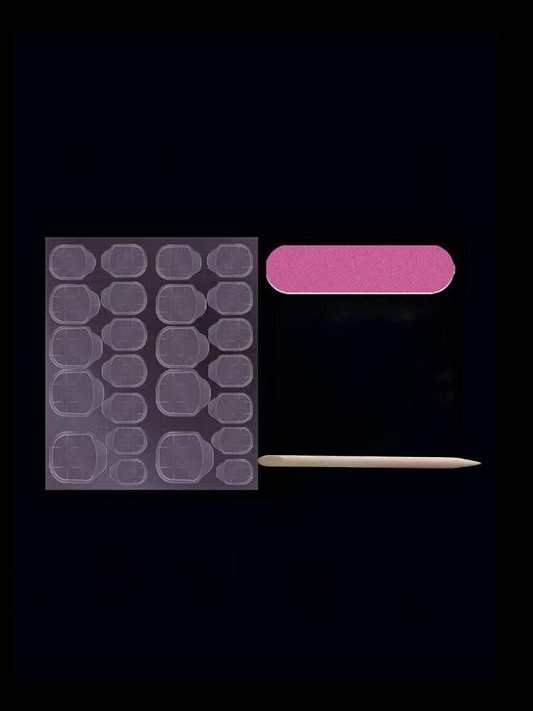 

The Pink Truck Set of 24 Artificial Reusable Nails With R189 Design, Nude
