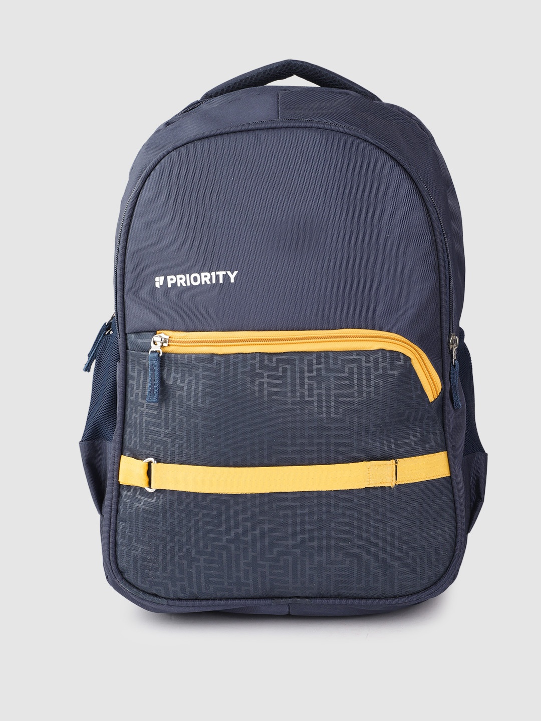 

Priority Unisex Geometric Printed Backpack- 35L, Navy blue