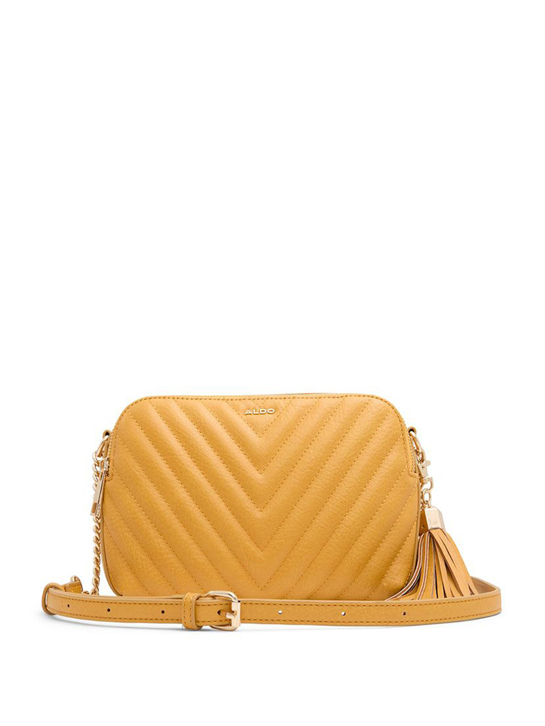 

ALDO Textured Structured Sling Bag with Quilted, Yellow