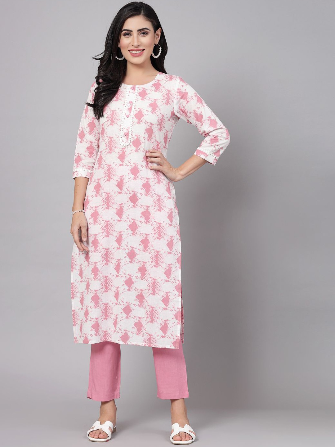 

CHIRAAI Abstract Printed Straight Kurta with Trousers, White