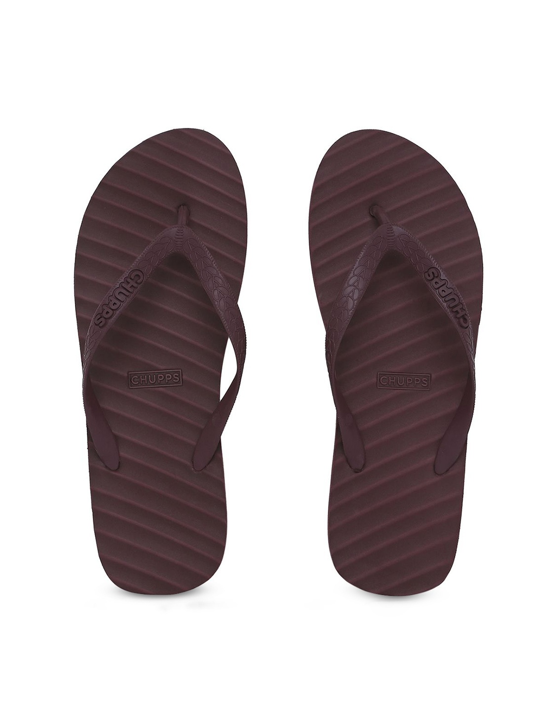 

CHUPPS Unisex Banana Leaf Monocrome Port Lightweight Rubber Thong Flip-Flops, Maroon