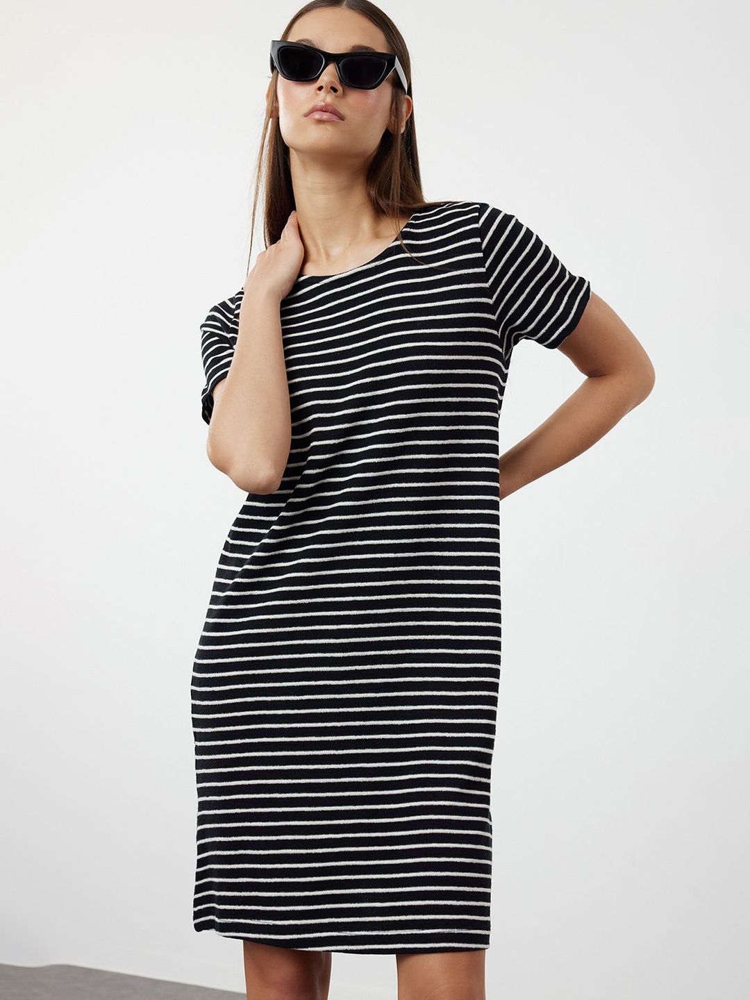 

Trendyol Striped T-shirt Dress, Black