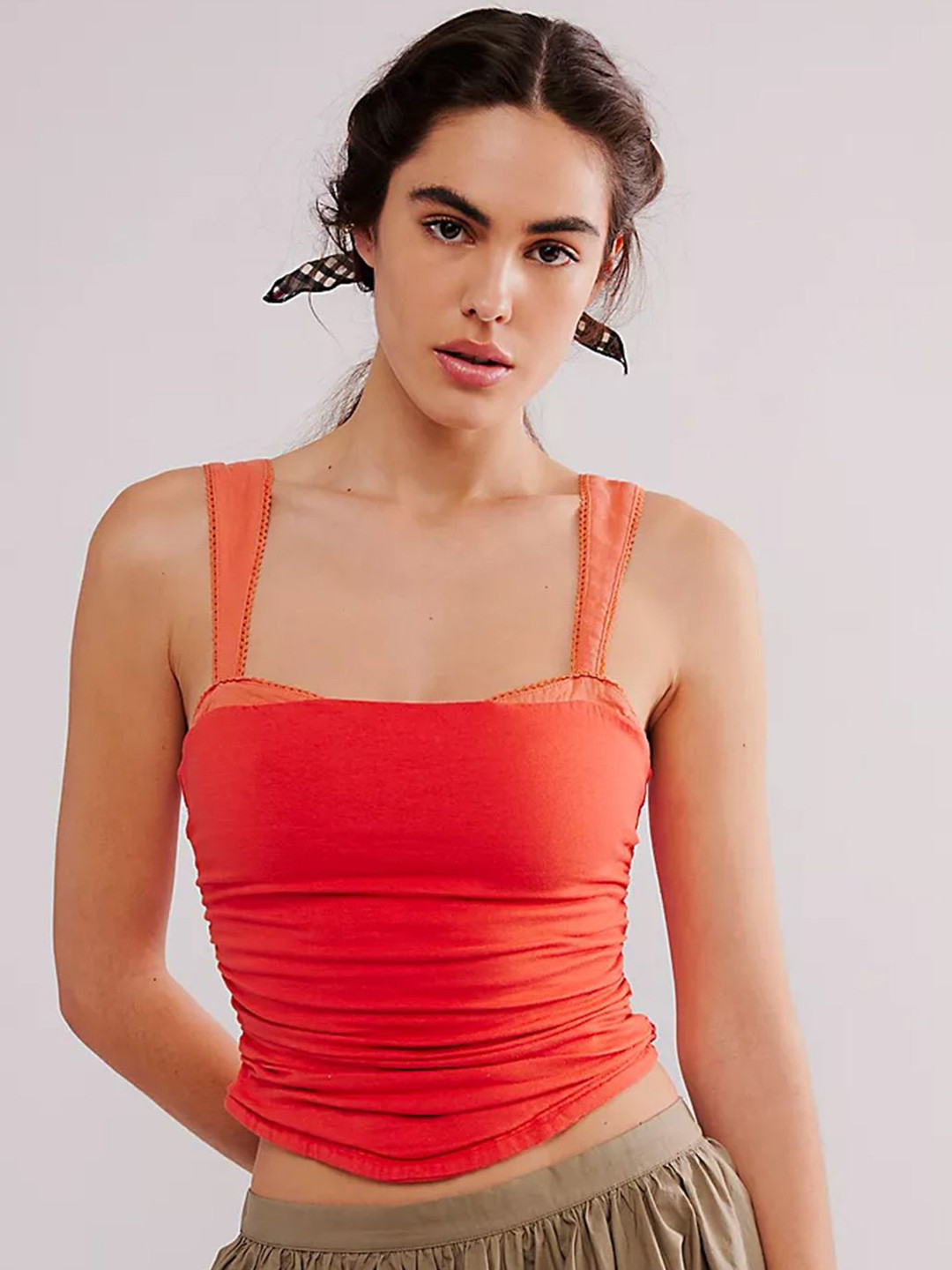 

LULU & SKY Cotton Crop Top, Orange