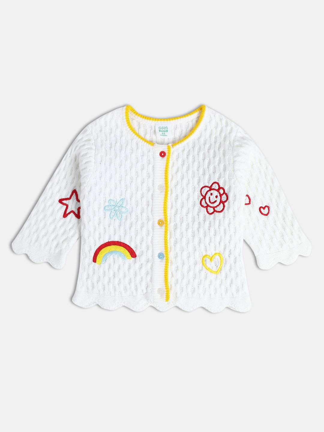 

MINI KLUB Girls Cable Knit Cardigan, White