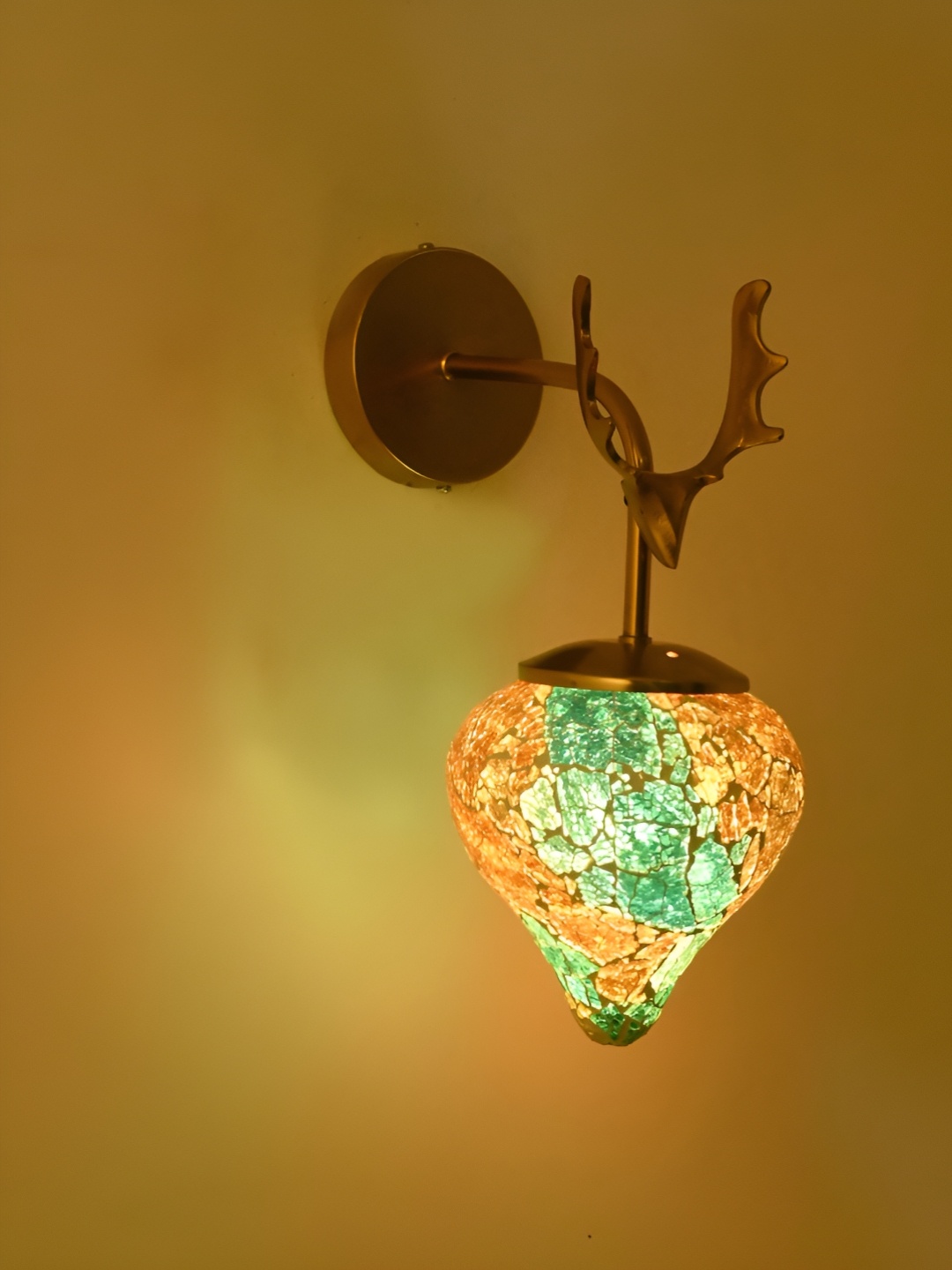 

Afast Blue & Orange Glass Traditional Rectangle Shaped Wall Lamp