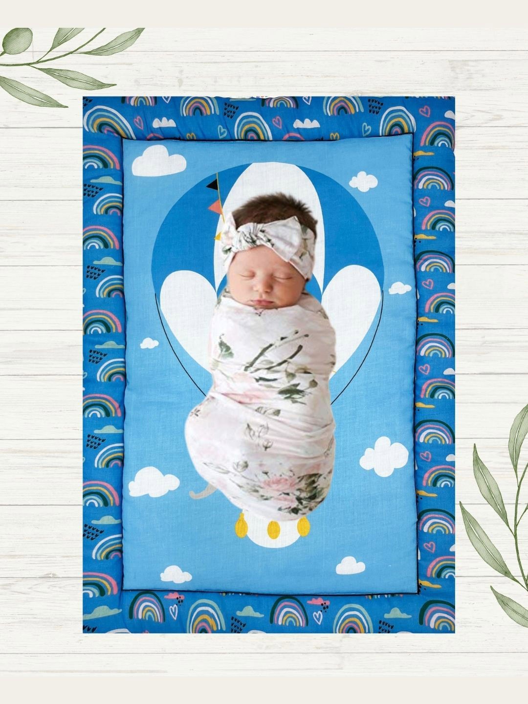 

NEW COMERS Unisex Kids Cotton Sleeping Mat, Blue