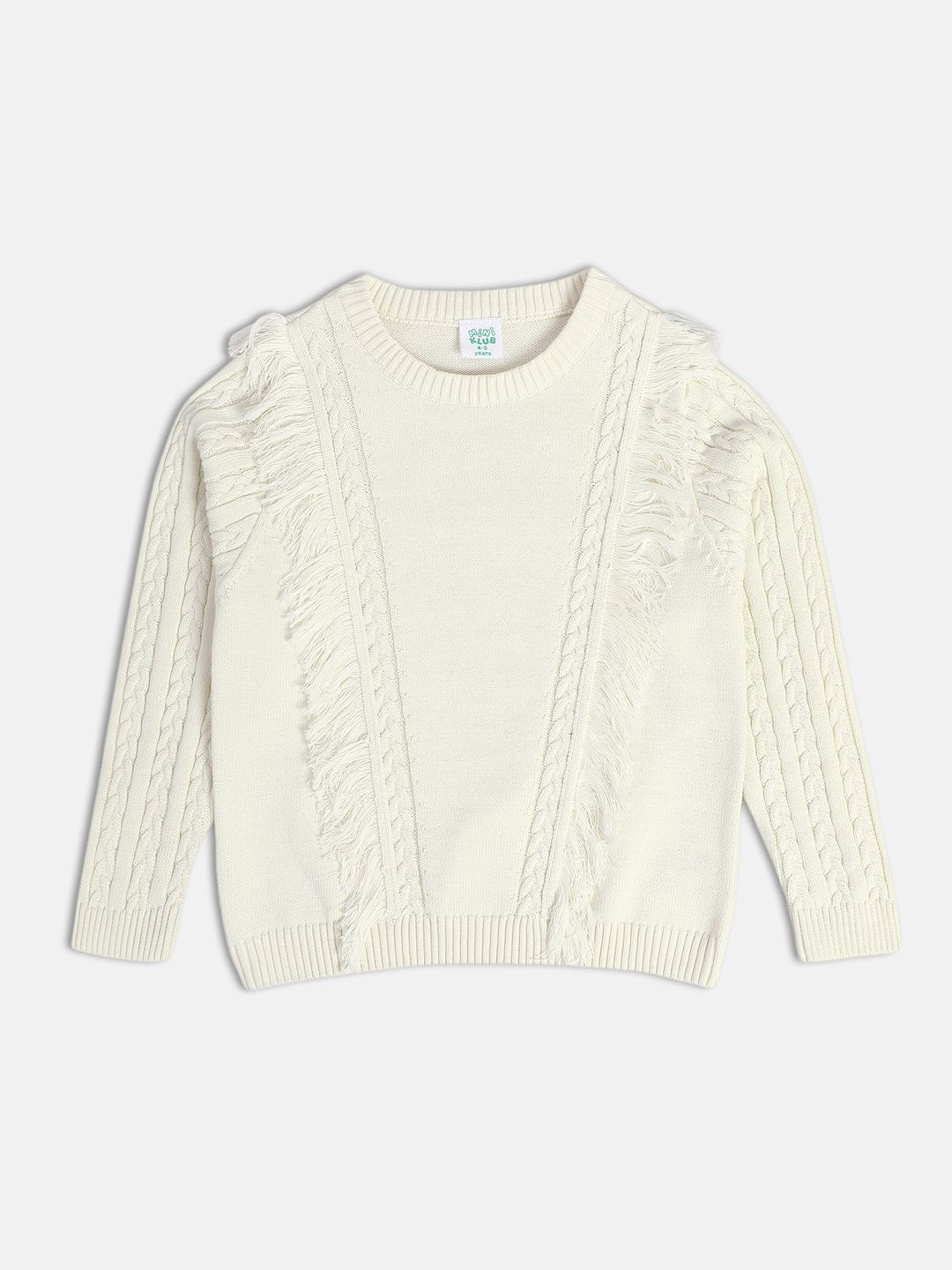 

MINI KLUB Girls Cable Knit Pullover, Off white