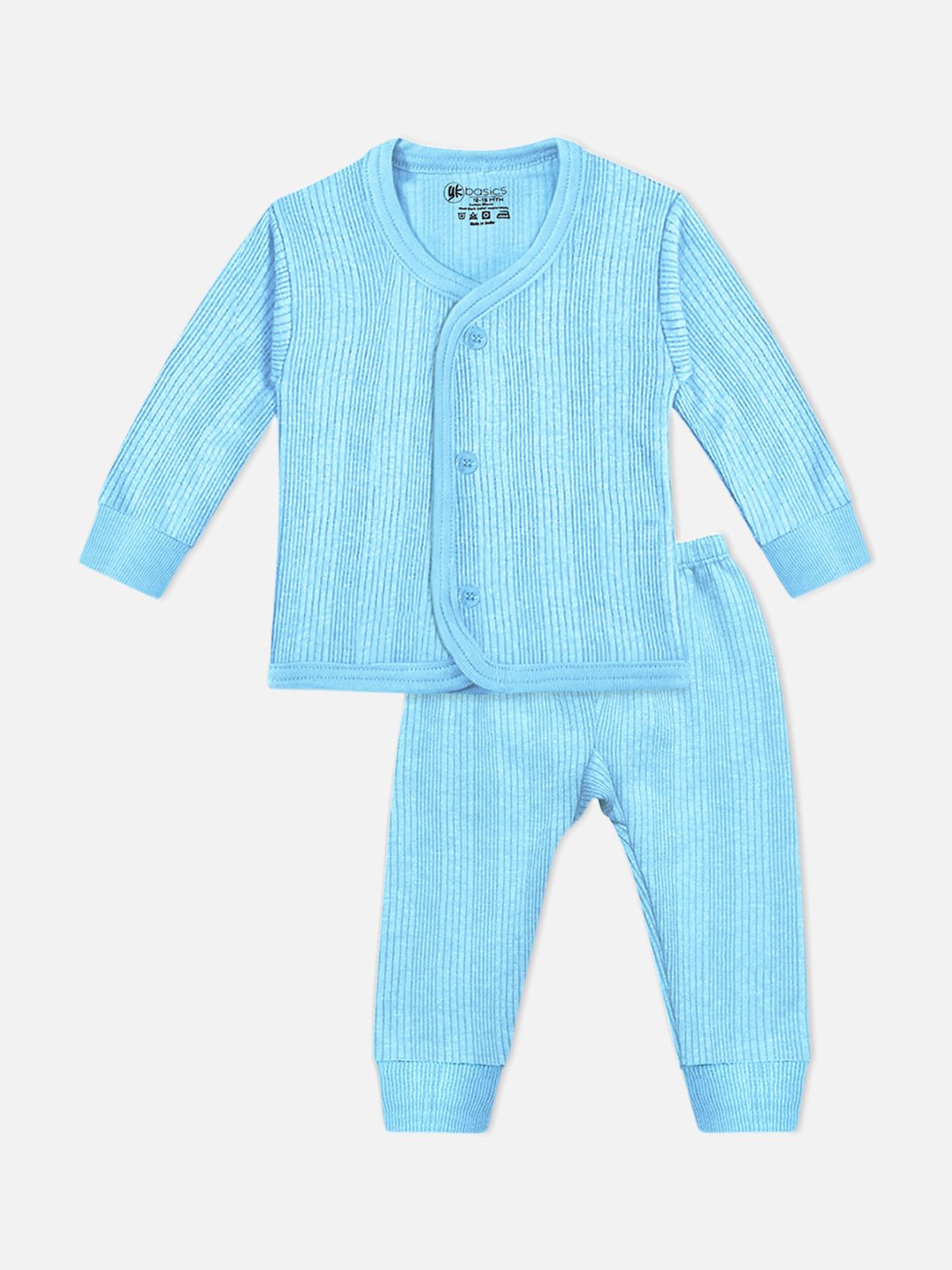 

YK Basics Kids Striped Thermal Set, Blue