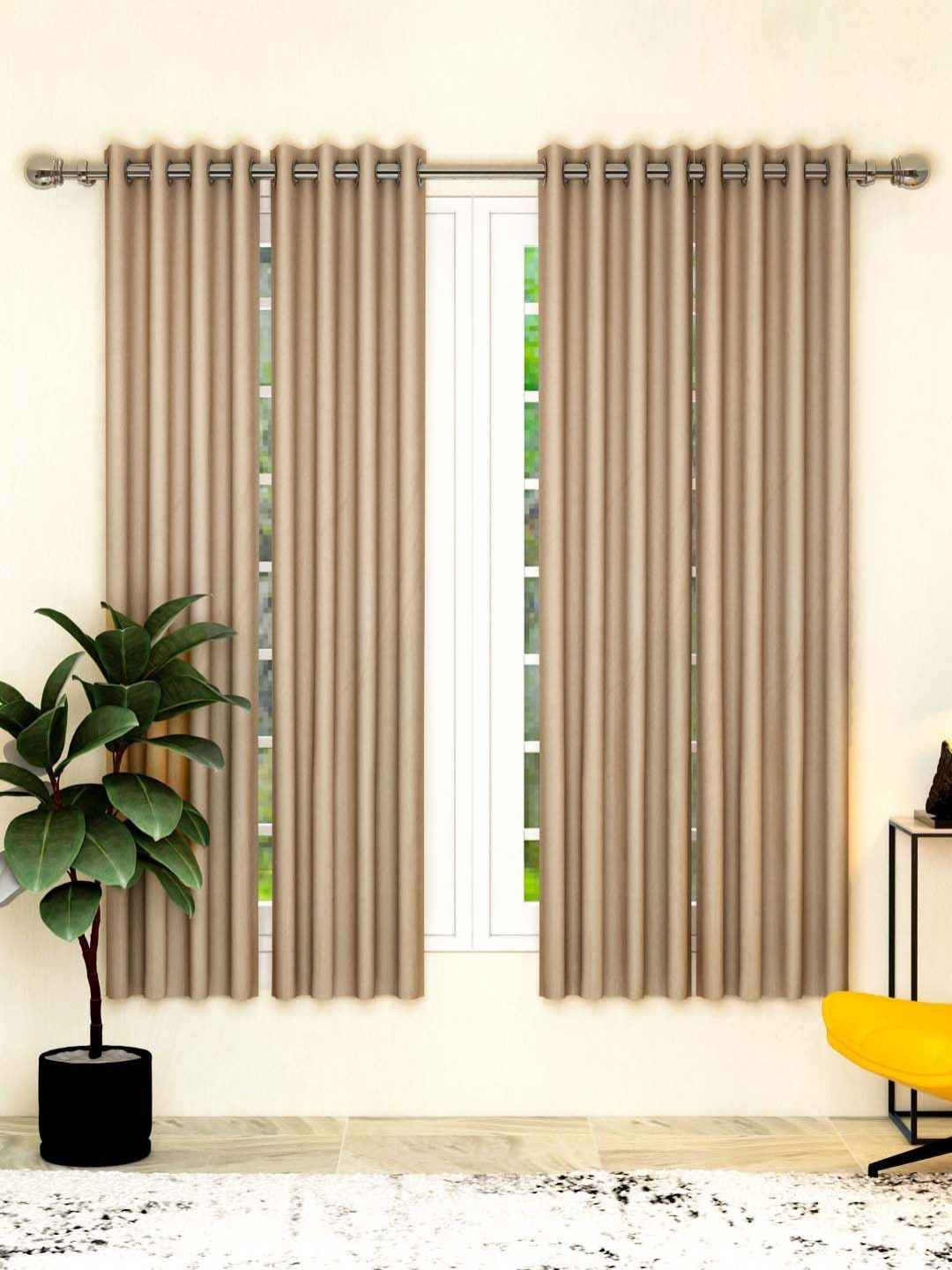 

Aura Athom Living Vogue Tan 4 Pieces Window Curtain