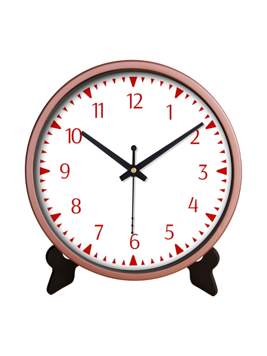 

OLIVE TREE Copper-Toned & Black Printed Contemporary Round Shaped Analogue Table Clock