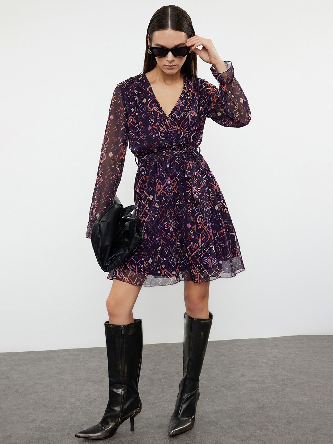 

Trendyol Floral Print Puff Sleeve Dress, Multi