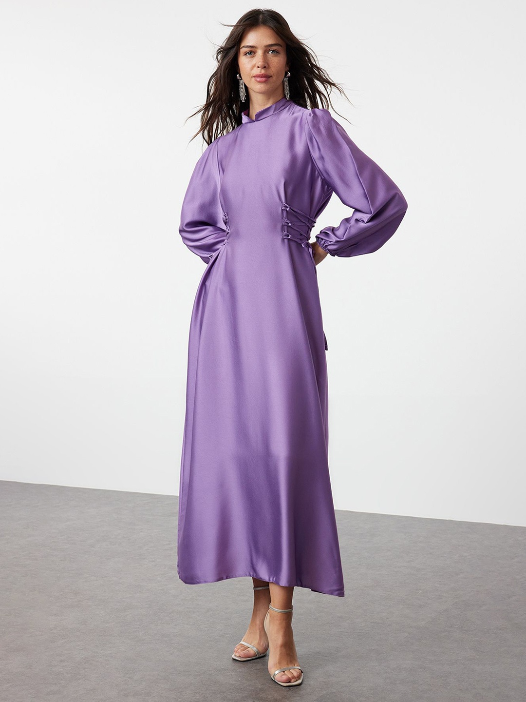 

Trendyol Puff Sleeve Maxi Dress, Na