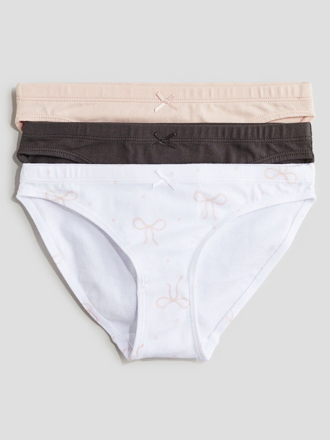 

H&M Girls Pack Of 3 Basic Briefs, Grey