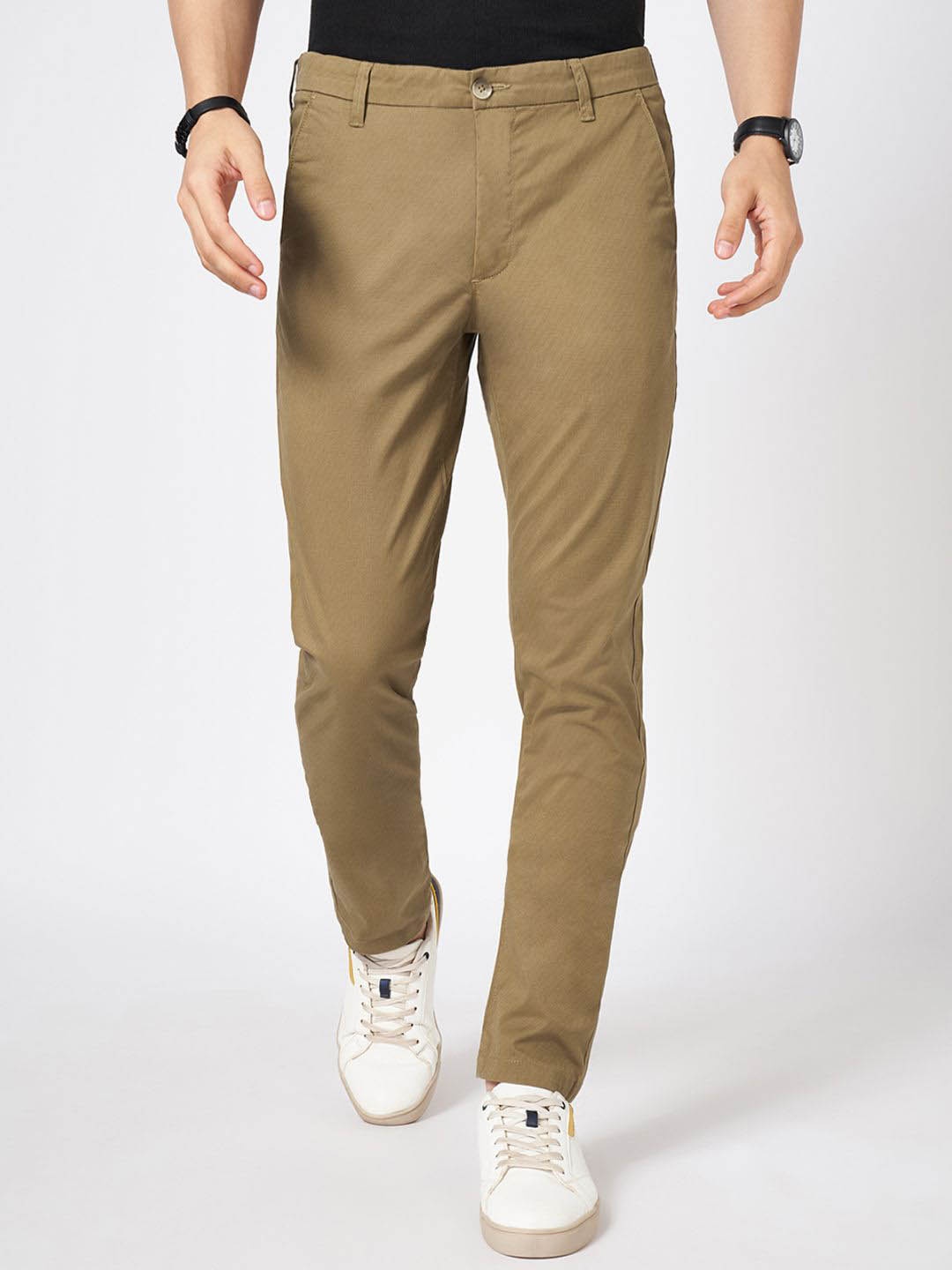 

BYFORD by Pantaloons Men Slim Fit Chinos Trousers, Khaki